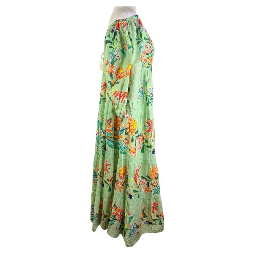 FARM RIO X ANTHROPOLOGIE  OFF THE SHOULDER TIERED FLORAL NWT DRESS SZ S - Picture 9 of 16